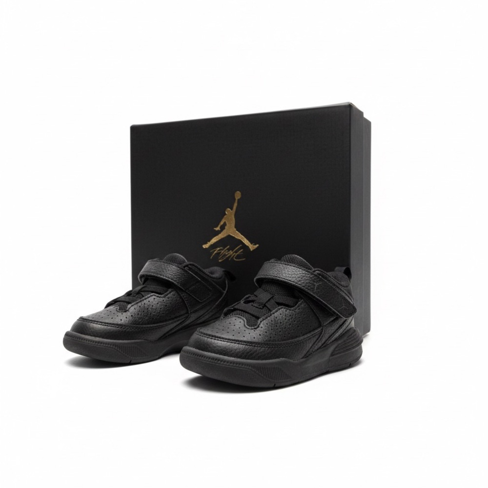 Nike Air Jordan Flight 9C Child 9 Black Slip On Velcro Sneakers Shoes Footwear